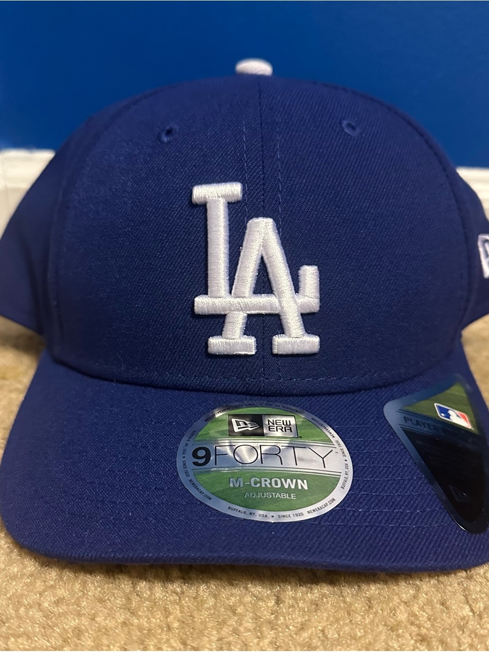 New Era Los Angeles Dodgers M-Crown 9FORTY Hat Cap Adjustable Snap Blue MLB
